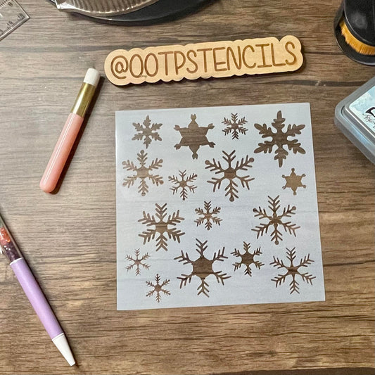 Snowflake Variety Stencil /Inking cover  Planner/Bullet Journal/Art Journal/Inking Stencil