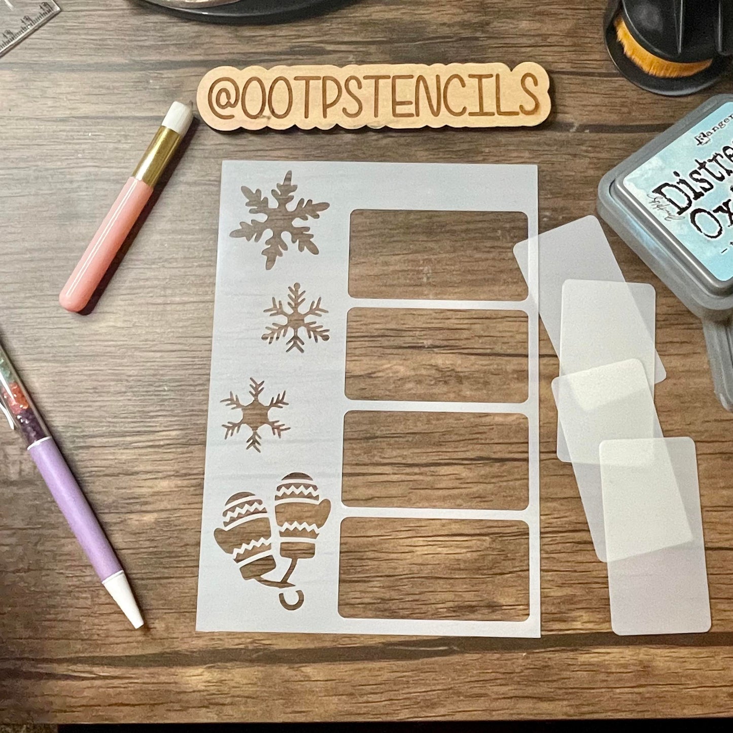 Winter Mittens Layout A5 Stencil /Inking cover  Planner/Bullet Journal/Art Journal/Inking Stencil