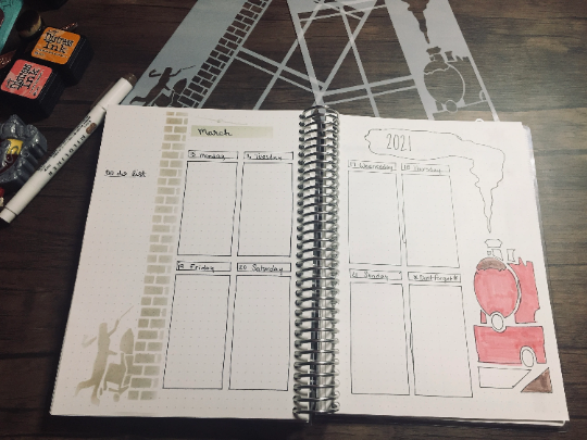 Platform Layout Stencil /Inking cover Planner/Bullet Journal/Art Journal/Inking Stencil