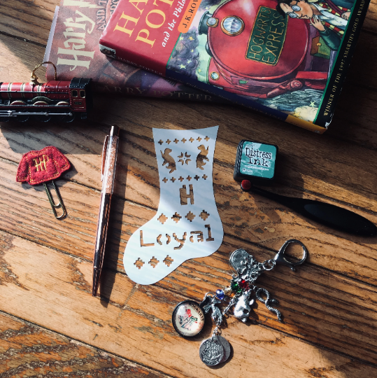 Wizard Stockings (Lg)-Choose your favorite house or all 4! Planner/Bullet Journal/Art Journal/Inking Stencil/holiday DIY Christmas Cards