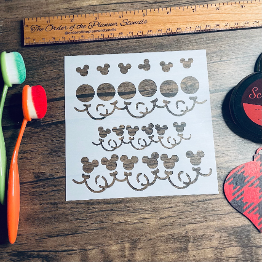 Mouse Lights Stencil /Inking cover Planner/Bullet Journal/Art Journal/Inking Stencil