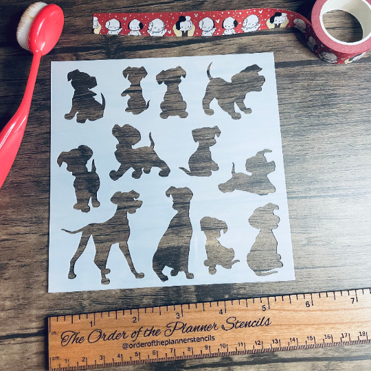 The Dogs Variety Stencil /Inking cover Planner/Bullet Journal/Art Journal/Inking Stencil