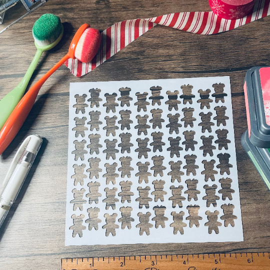 Mouse Gingerbread Pattern Stencil Planner/Bullet Journal/Art Journal/Inking Stencil/ bujo planner craft stencil inking card making