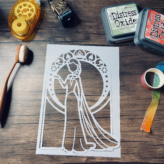 Ice Princess Stained Glass 2pc Stencil Planner/Bullet Journal/Art Journal/Inking Stencil/ bujo planner craft stencil inking card making