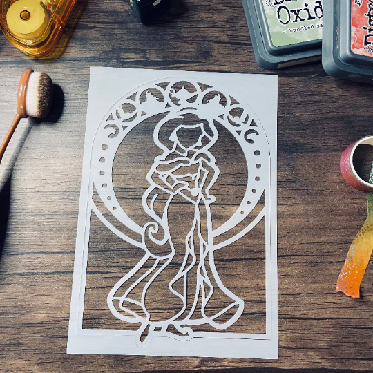 Tiger Princess Stained Glass 2pc Stencil Planner/Bullet Journal/Art Journal/Inking Stencil/ bujo planner craft stencil inking card making