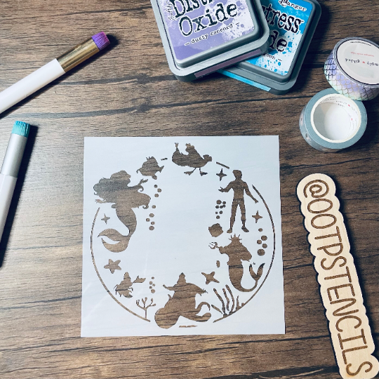 TLM Character Wreath Stencil Planner/Bullet Journal/Art Journal/Inking Stencil/ bujo planner craft stencil inking card making