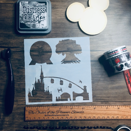 Magical World Tour Stencil /Inking cover Planner/Bullet Journal/Art Journal/Inking Stencil