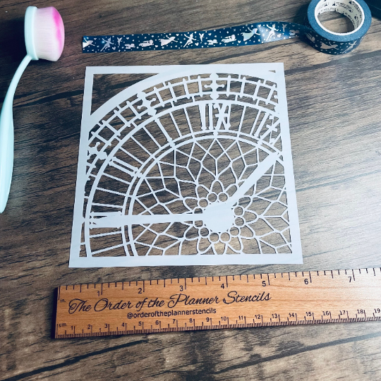 Quarter Clock 2 piece Stencil /Inking cover Planner/Bullet Journal/Art Journal/Inking Stencil