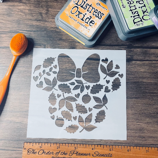 Autumn Mouse Bow Stencil Planner/Bullet Journal/Art Journal/Inking Stencil/ bujo planner craft stencil inking card making
