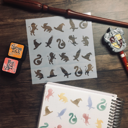 Mascot Pattern Stencil /Inking cover Planner/Bullet Journal/Art Journal/Inking Stencil