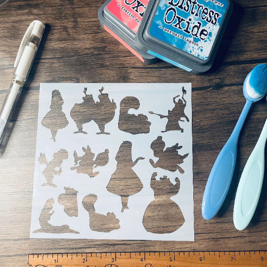 Alice Characters Stencil Planner/Bullet Journal/Art Journal/Inking Stencil/ bujo planner craft stencil inking card making