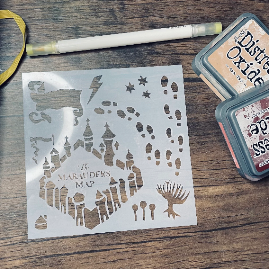 Smaller Magical Map Stencil /Inking cover Planner/Bullet Journal/Art Journal/Inking Stencil