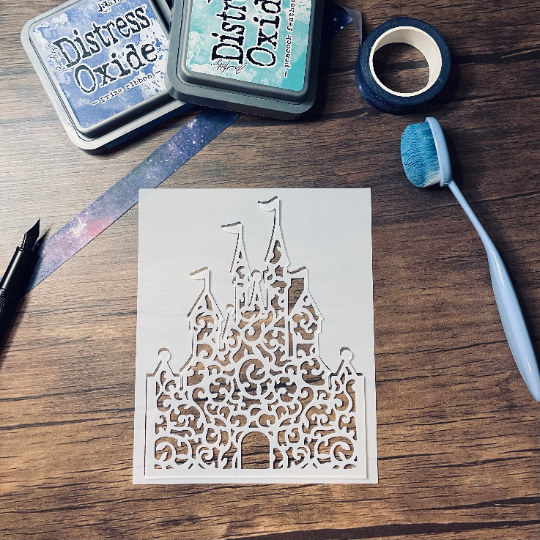 Midnight Princess Castle Stencil Planner/Bullet Journal/Art Journal/Inking Stencil/ bujo planner craft stencil inking card making