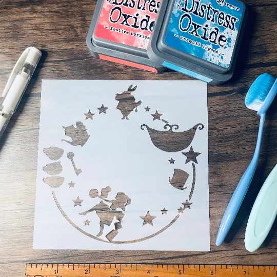 Alice Wreath Stencil Planner/Bullet Journal/Art Journal/Inking Stencil/ bujo planner craft stencil inking card making