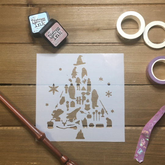 Wizardtree Stencil /Inking cover Planner/Bullet Journal/Art Journal/Inking Stencil