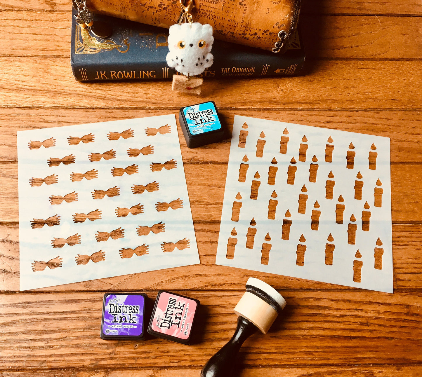 Magical Candles Cover Stencil-Planner Stencil, Bujo Stencil, Art Journaling Stencil, Magic School Candles