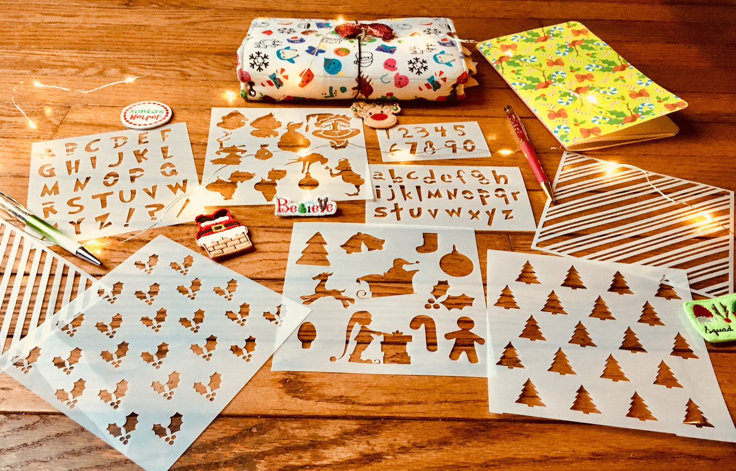 Christmas Tree Cover Stencil-Planner Stencil, Art Journal Stencil, Cookie Stencil