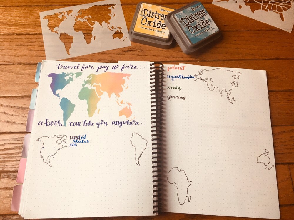 World Map Stencil-map stencil, planner stencil, travel