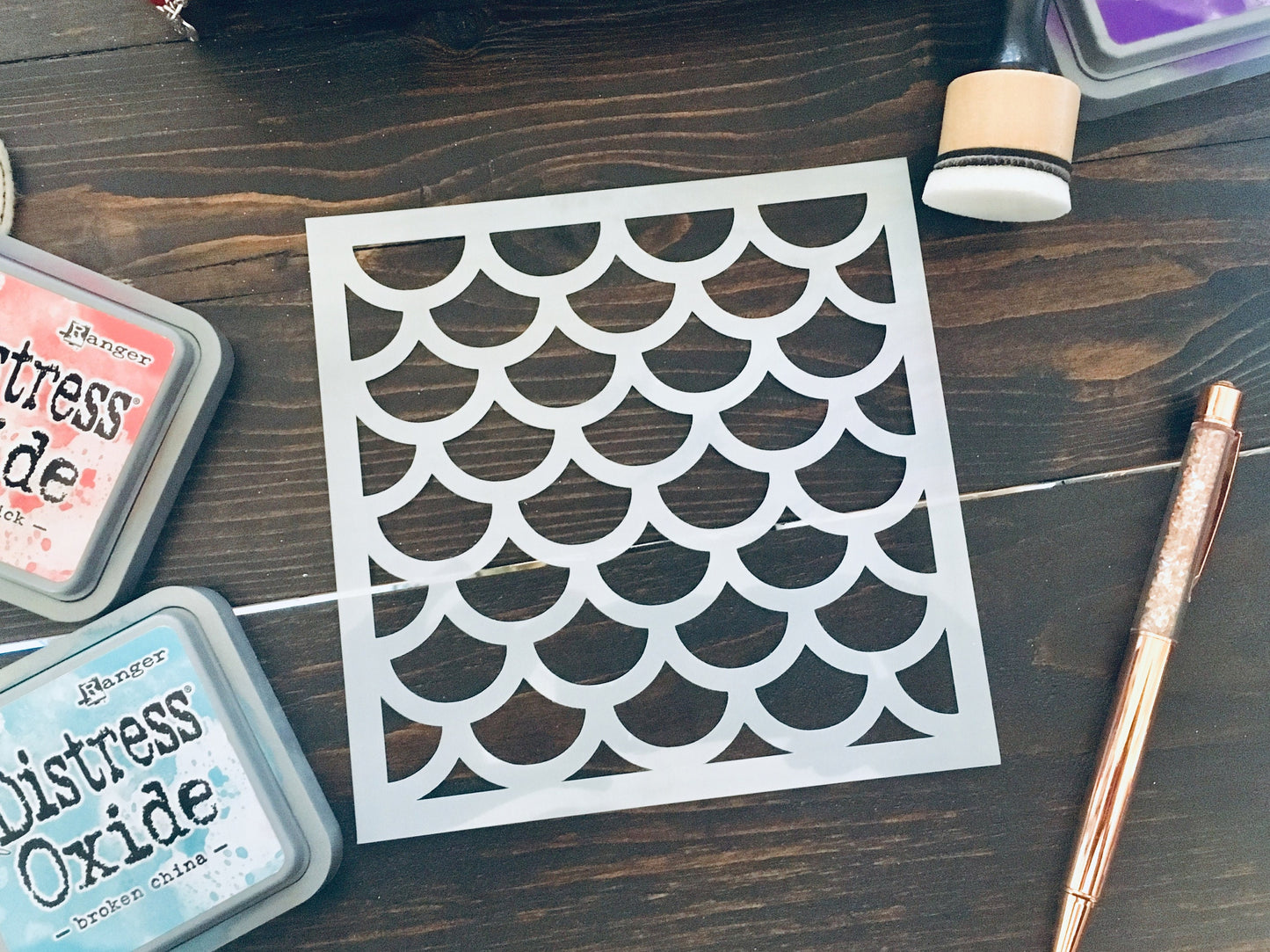 Mermaid Scale Stencil-Journaling Basics-planner stencil, cookie Stencil  (in 3 sizes!) Distress Inking pattern, Dragon Scales, Dragon egg