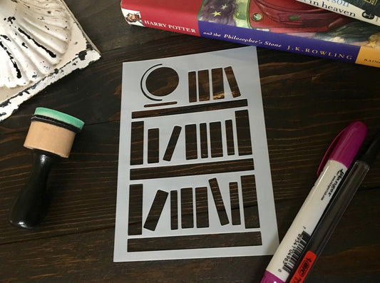 Bookcase Stencil-Art Journal, Planner Stencil