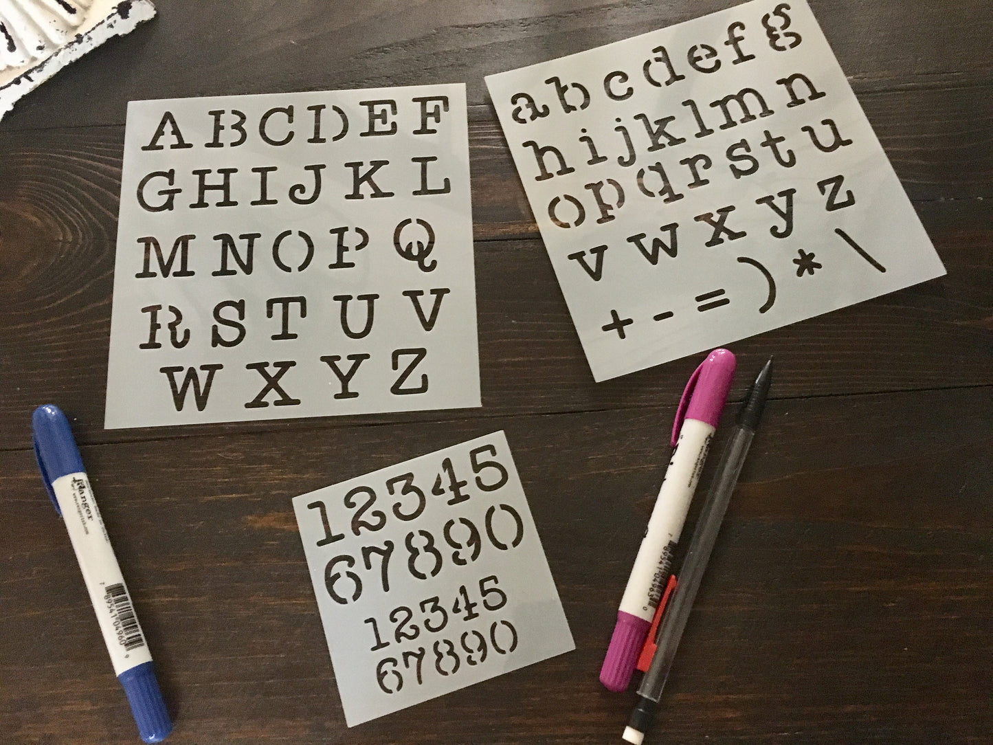 Typewriter Font Lower Case Stencil