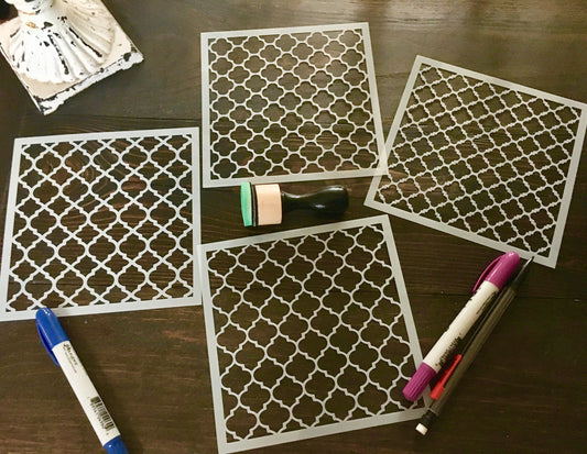 Tile Stencil-Choose one of four patterns!-Journaling Basics-planner stencil, cookie Stencil Distress Inking pattern