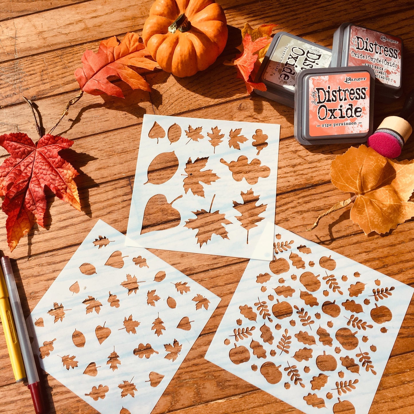 Fall Harvest Cover Stencil  Planner/Bullet Journal/Art Journal/Inking Stencil