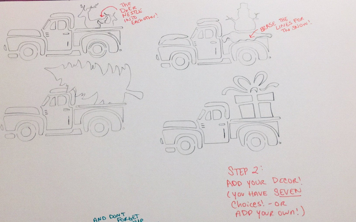 Build a Vintage Christmas Truck Stencil Planner/Bullet Journal/Art Journal/Inking Stencil/holiday DIY Christmas Cards Christams Tags