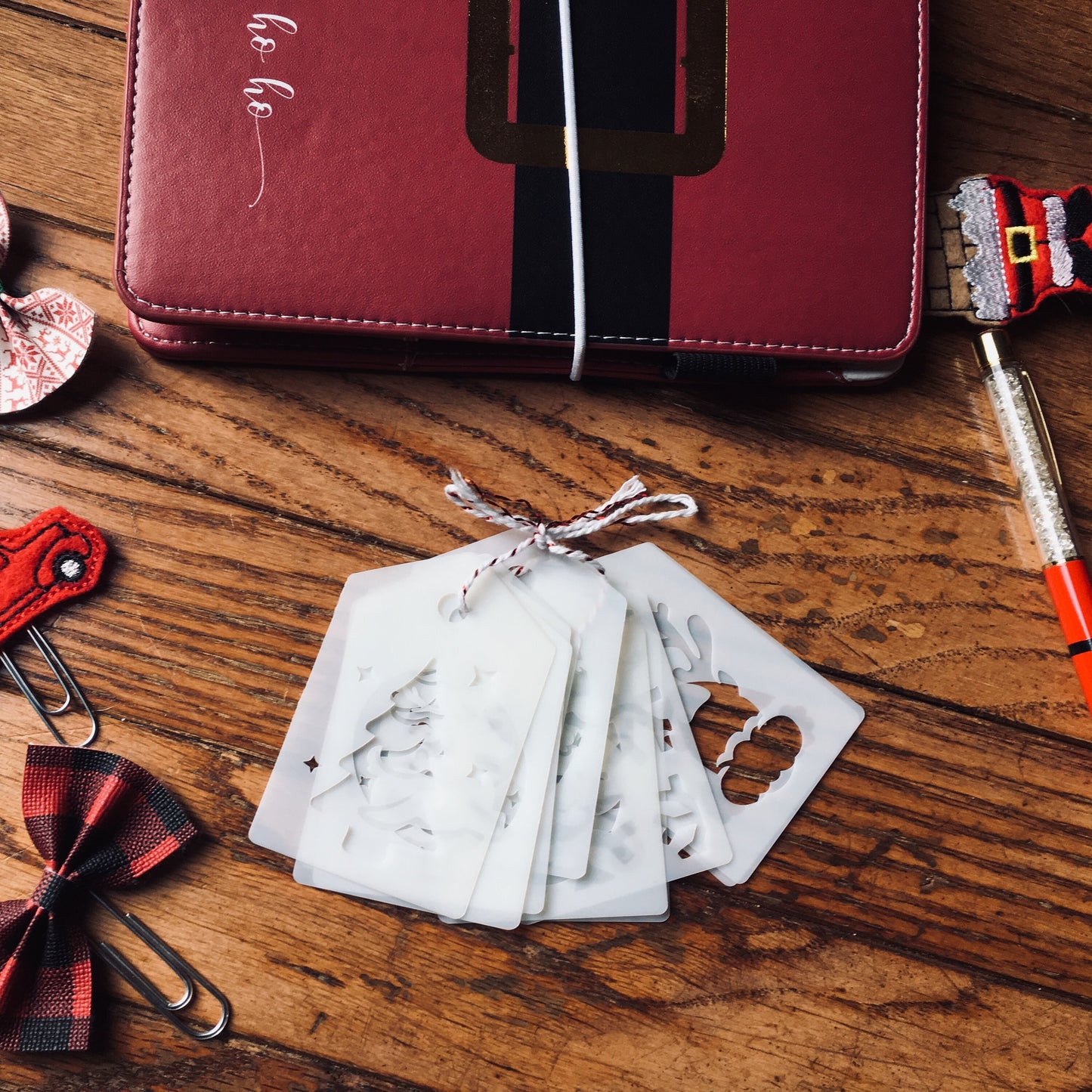 Christmas Tag Stencil Set of 10 Planner/Bullet Journal/Art Journal/Inking Stencil/holiday DIY Christmas Cards Christams Tags