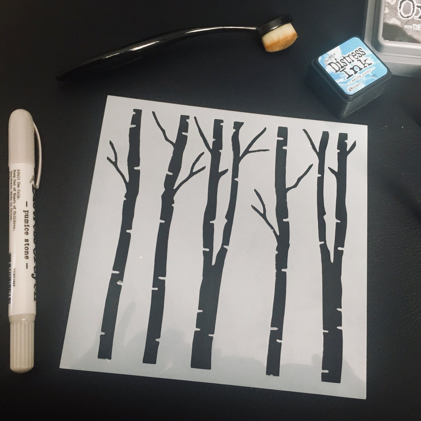 Birch Trees Planner/Bullet Journal/Art Journal/Inking Stencil/holiday DIY Christmas Cards Christams Tags