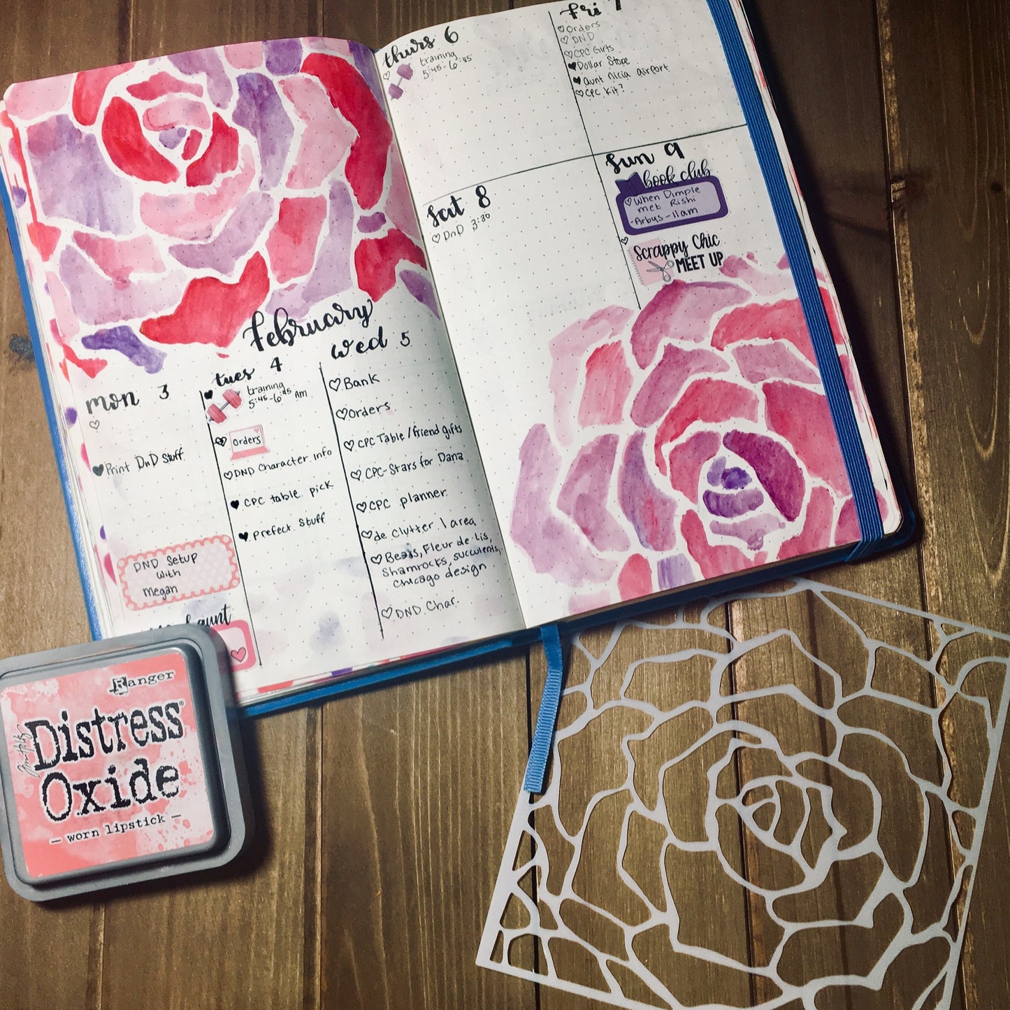 Rose Stencil /Inking cover  Planner/Bullet Journal/Art Journal/Inking Stencil
