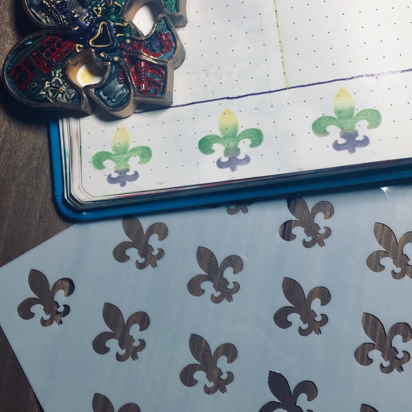 Fleur de lis stencil /Inking cover  Planner/Bullet Journal/Art Journal/Inking Stencil