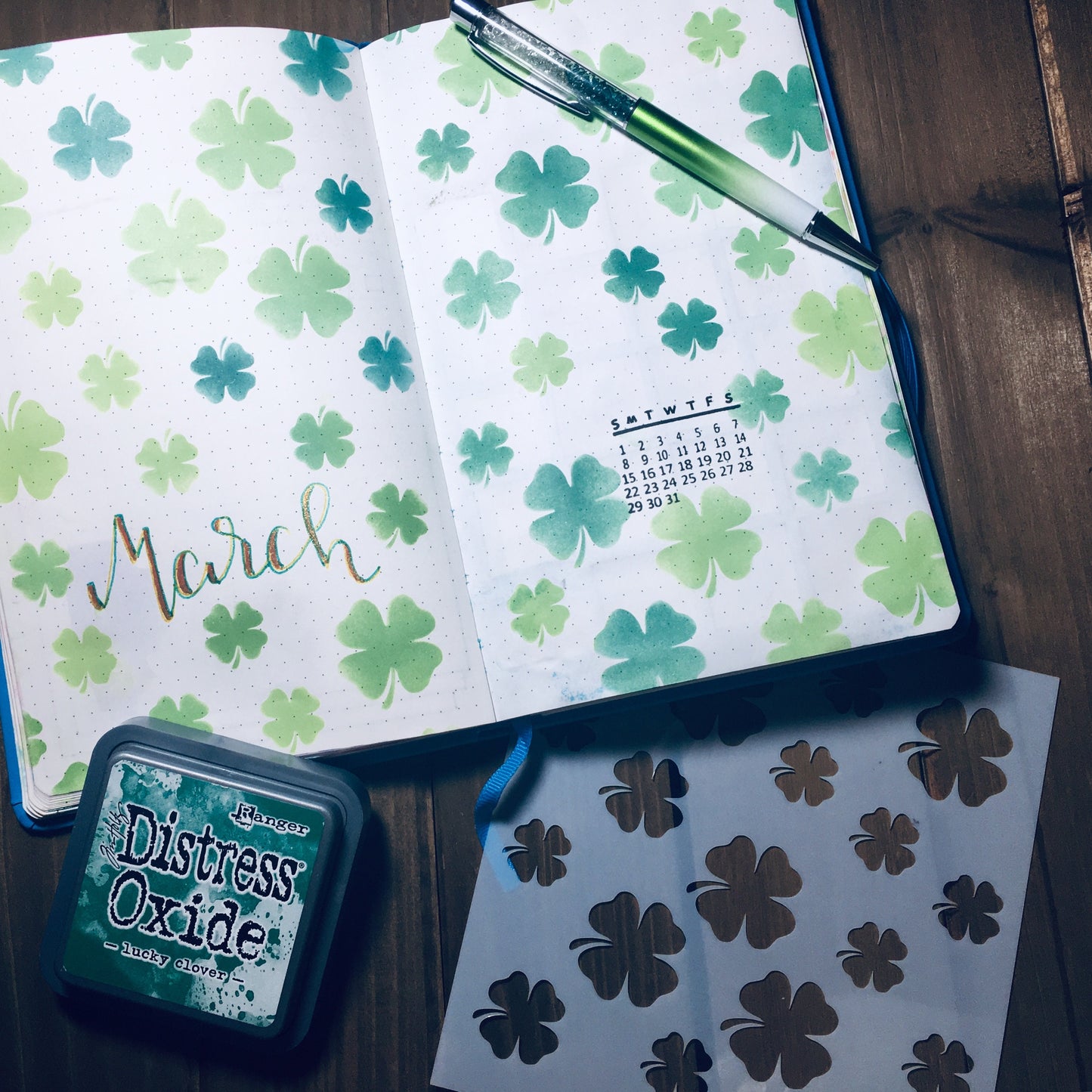 Clover stencil /Inking cover  Planner/Bullet Journal/Art Journal/Inking Stencil