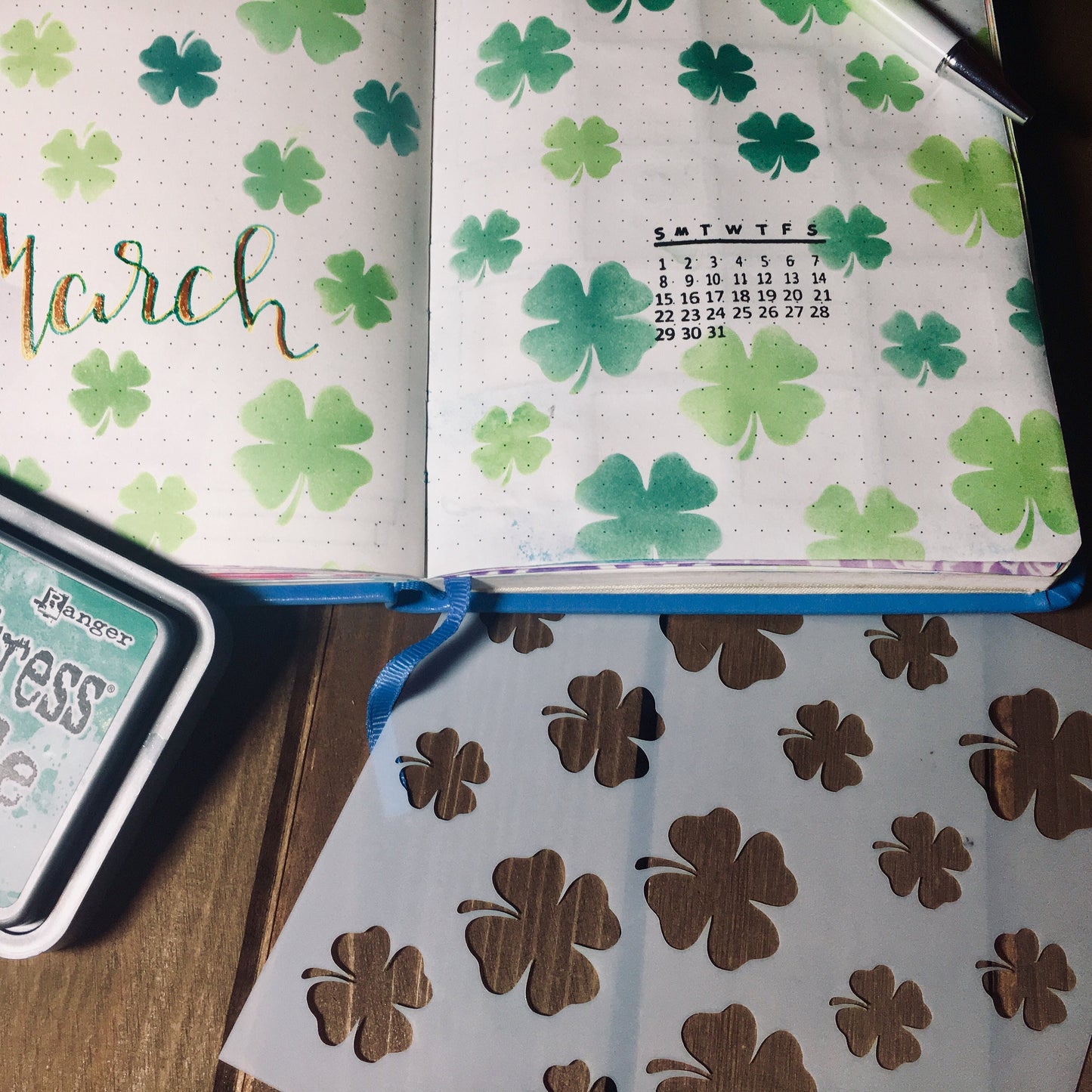 Clover stencil /Inking cover  Planner/Bullet Journal/Art Journal/Inking Stencil