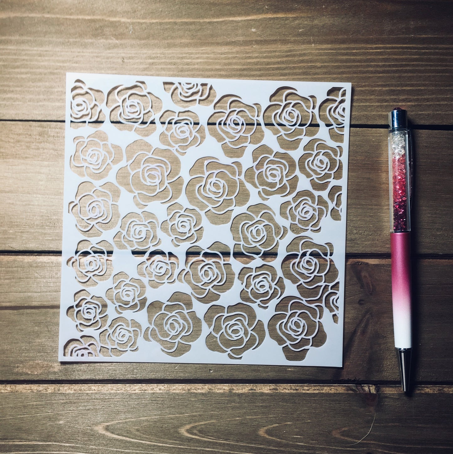 Rose pattern stencil /Inking cover  Planner/Bullet Journal/Art Journal/Inking Stencil