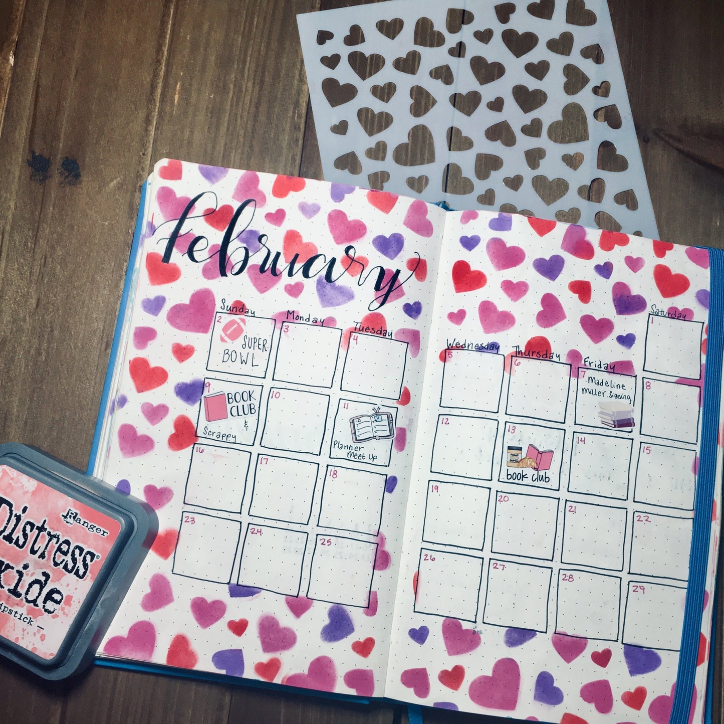 Small heart pattern stencil /Inking cover  Planner/Bullet Journal/Art Journal/Inking Stencil