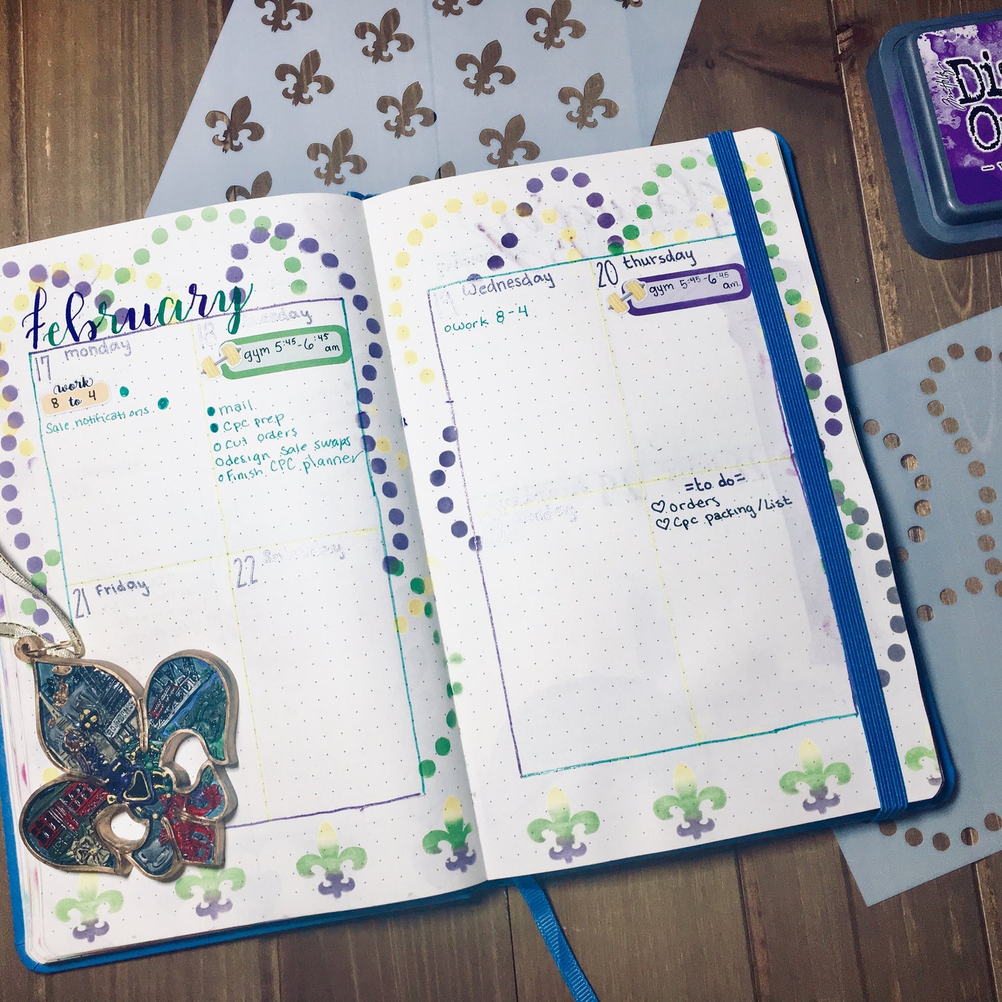 Fleur de lis stencil /Inking cover  Planner/Bullet Journal/Art Journal/Inking Stencil