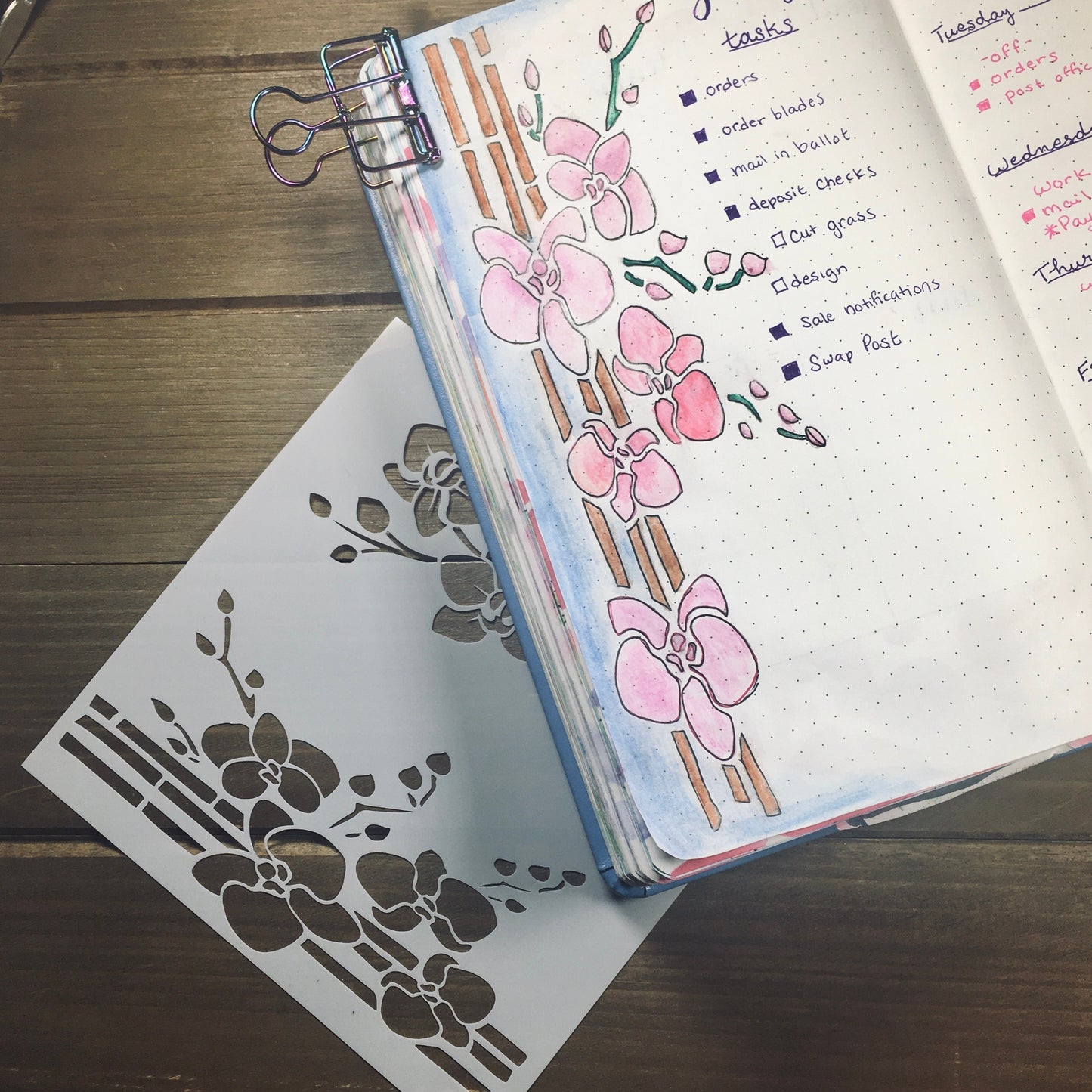 Cherry Blossom Stencil /Inking cover  Planner/Bullet Journal/Art Journal/Inking Stencil