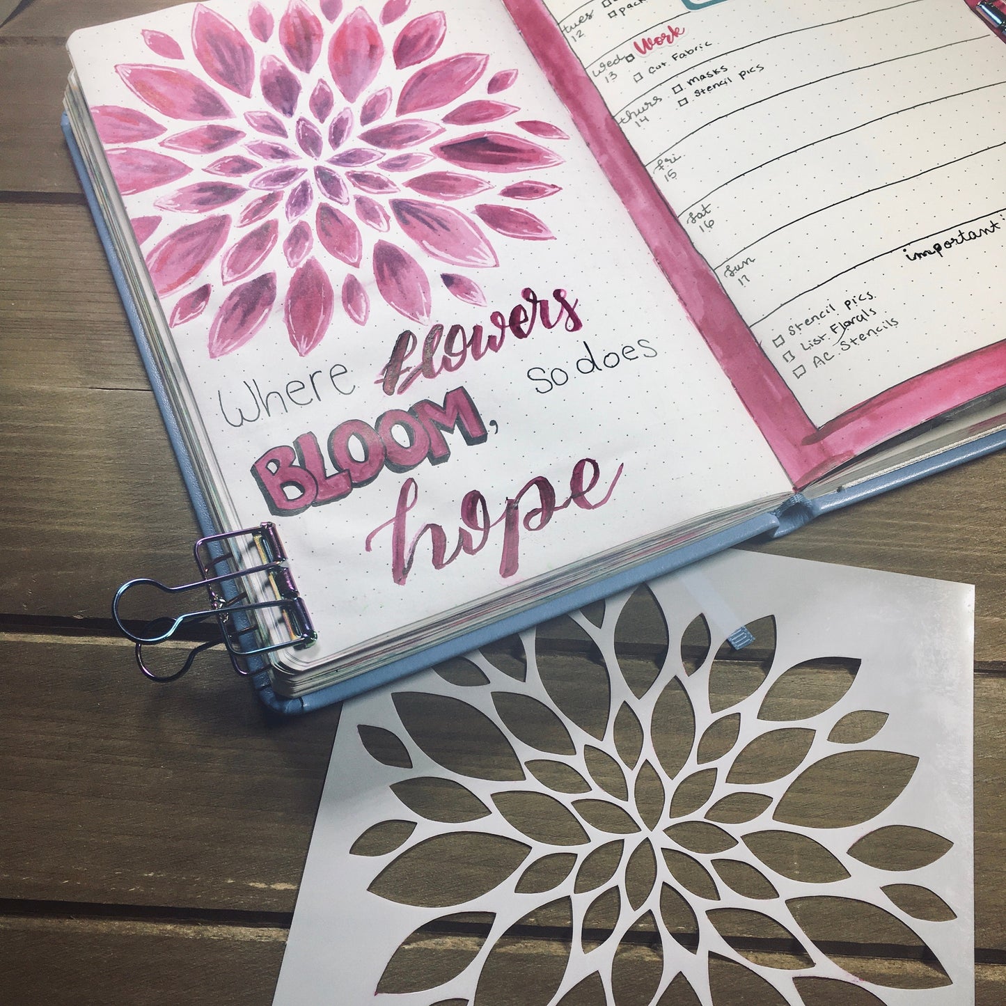 Mum Stencil /Inking cover  Planner/Bullet Journal/Art Journal/Inking Stencil