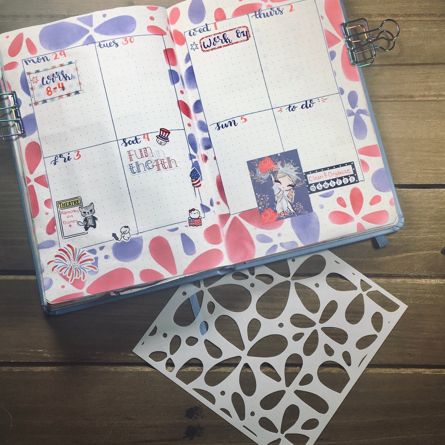 Abstract Floral Cover Stencil /Inking cover  Planner/Bullet Journal/Art Journal/Inking Stencil