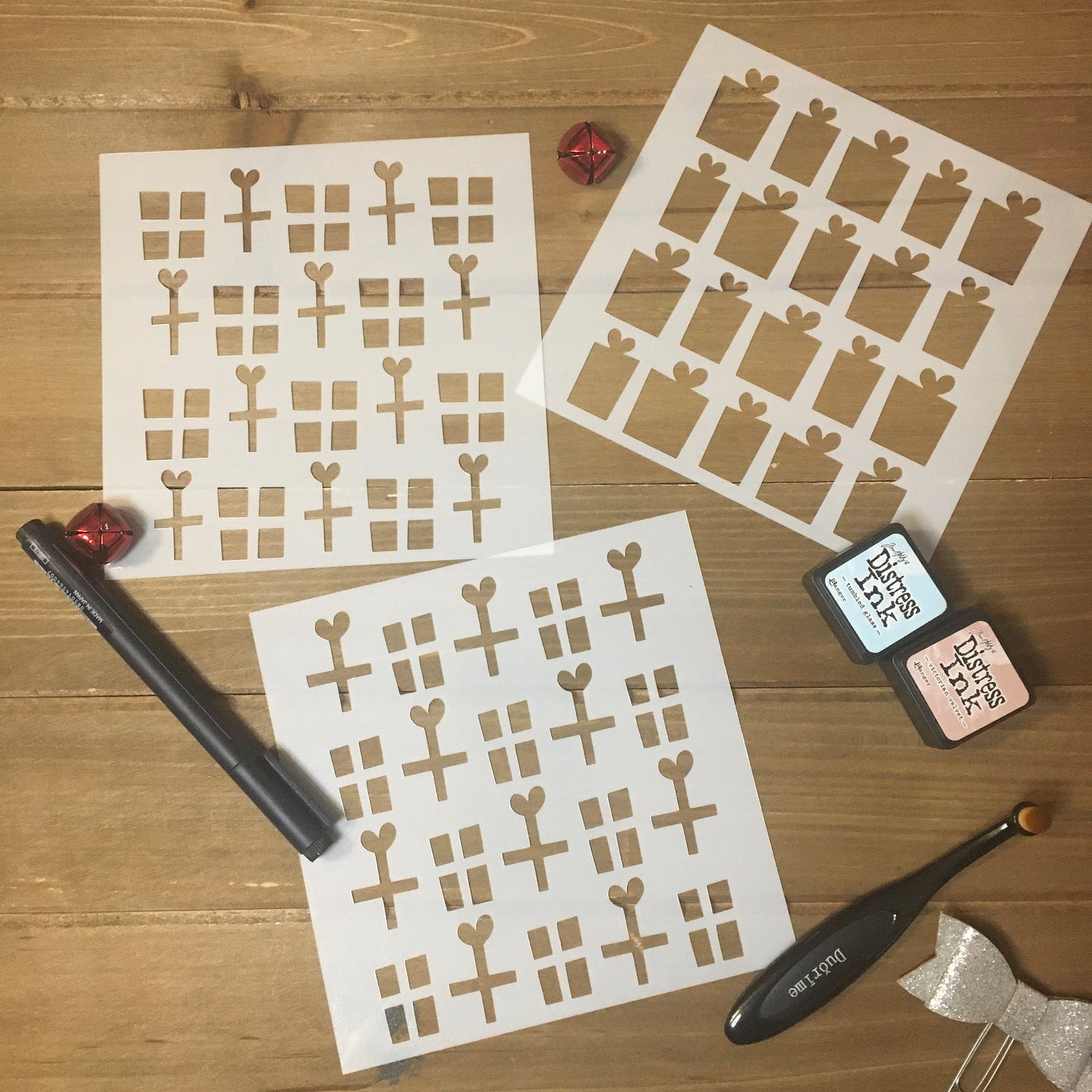 Gift Pattern Stencils /Inking cover  Planner/Bullet Journal/Art Journal/Inking Stencil