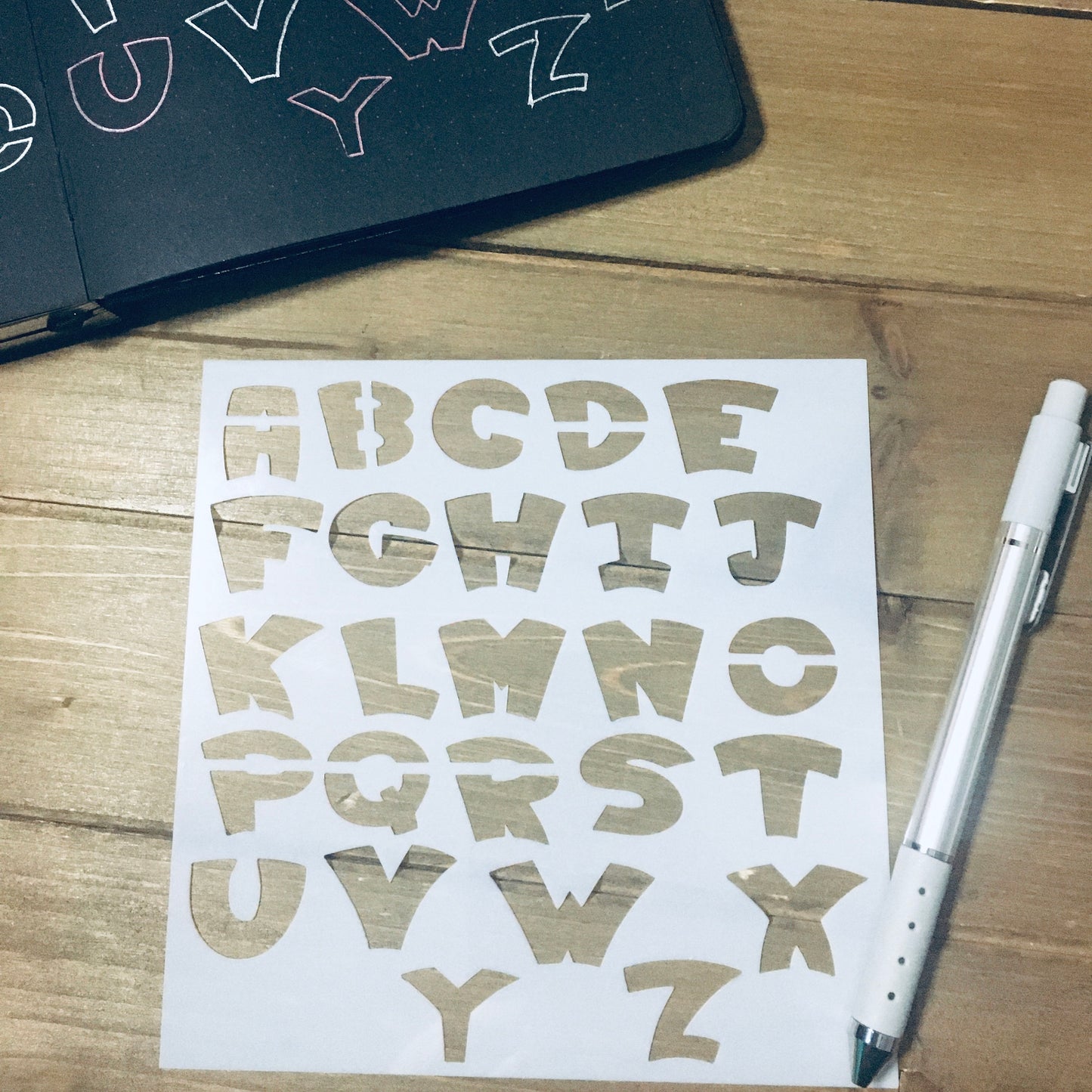 Curved Font Stencil /Inking cover Planner/Bullet Journal/Art Journal/Inking Stencil