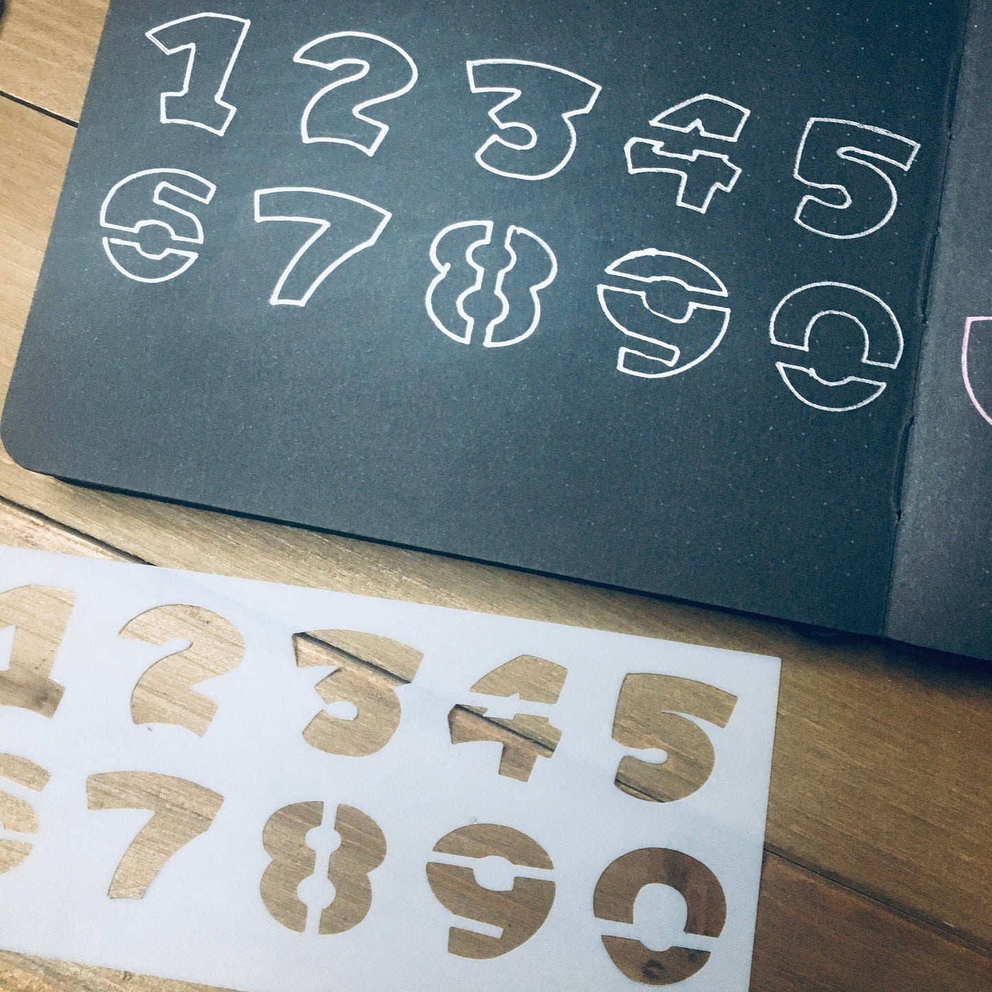 Curved Font Numbers Stencil /Inking cover Planner/Bullet Journal/Art Journal/Inking Stencil