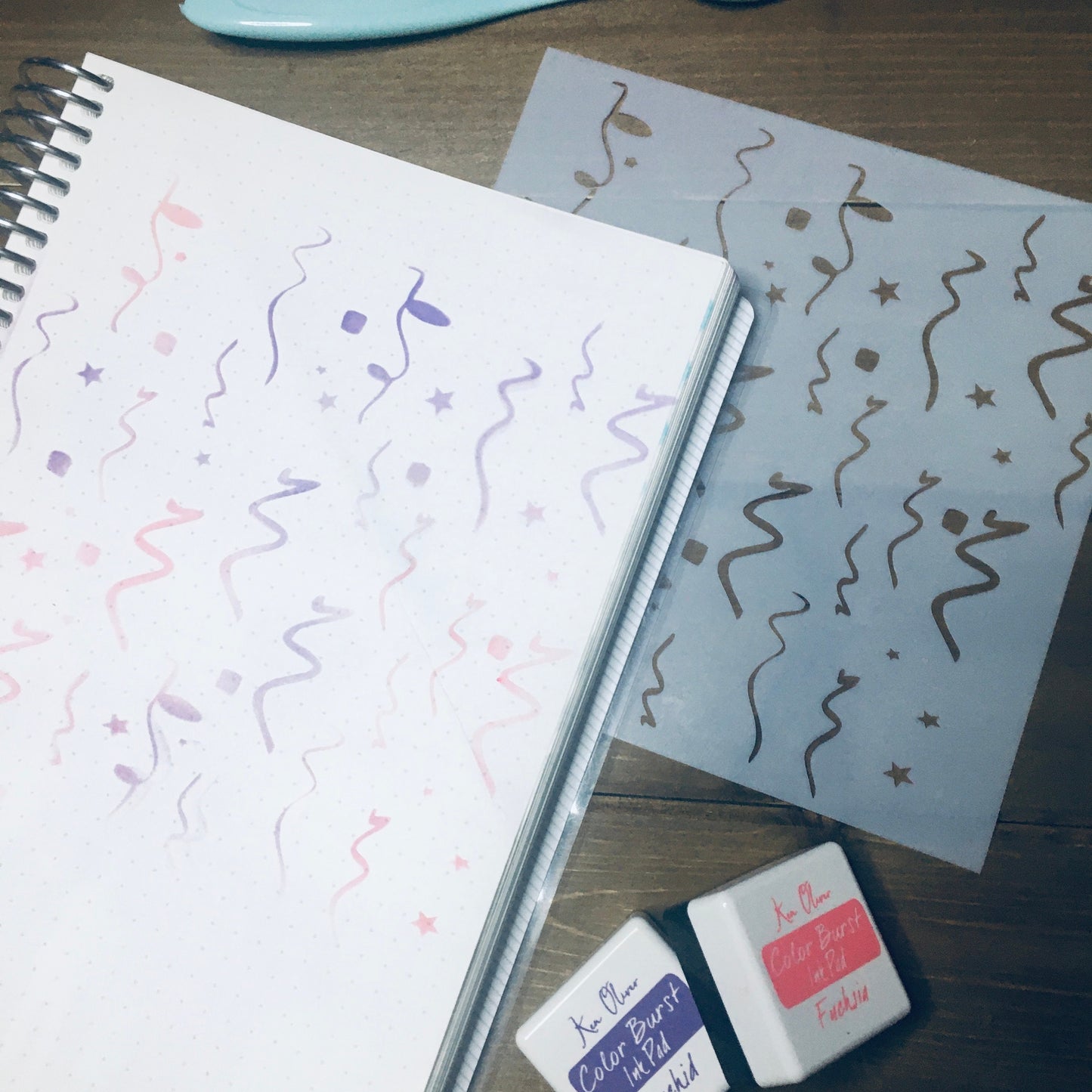 Streamers Stencil /Inking cover  Planner/Bullet Journal/Art Journal/Inking Stencil