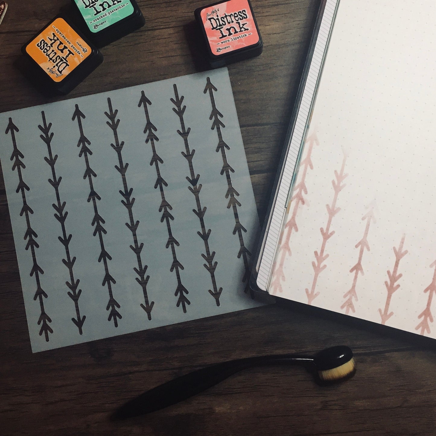 Arrows Pattern linear Stencil /Inking cover  Planner/Bullet Journal/Art Journal/Inking Stencil