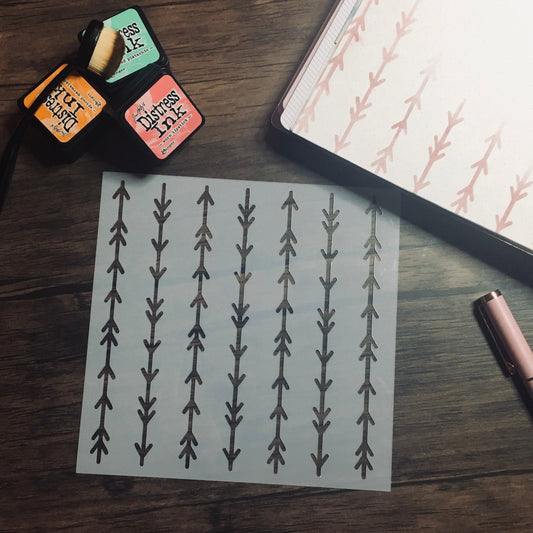 Arrows Pattern linear Stencil /Inking cover  Planner/Bullet Journal/Art Journal/Inking Stencil