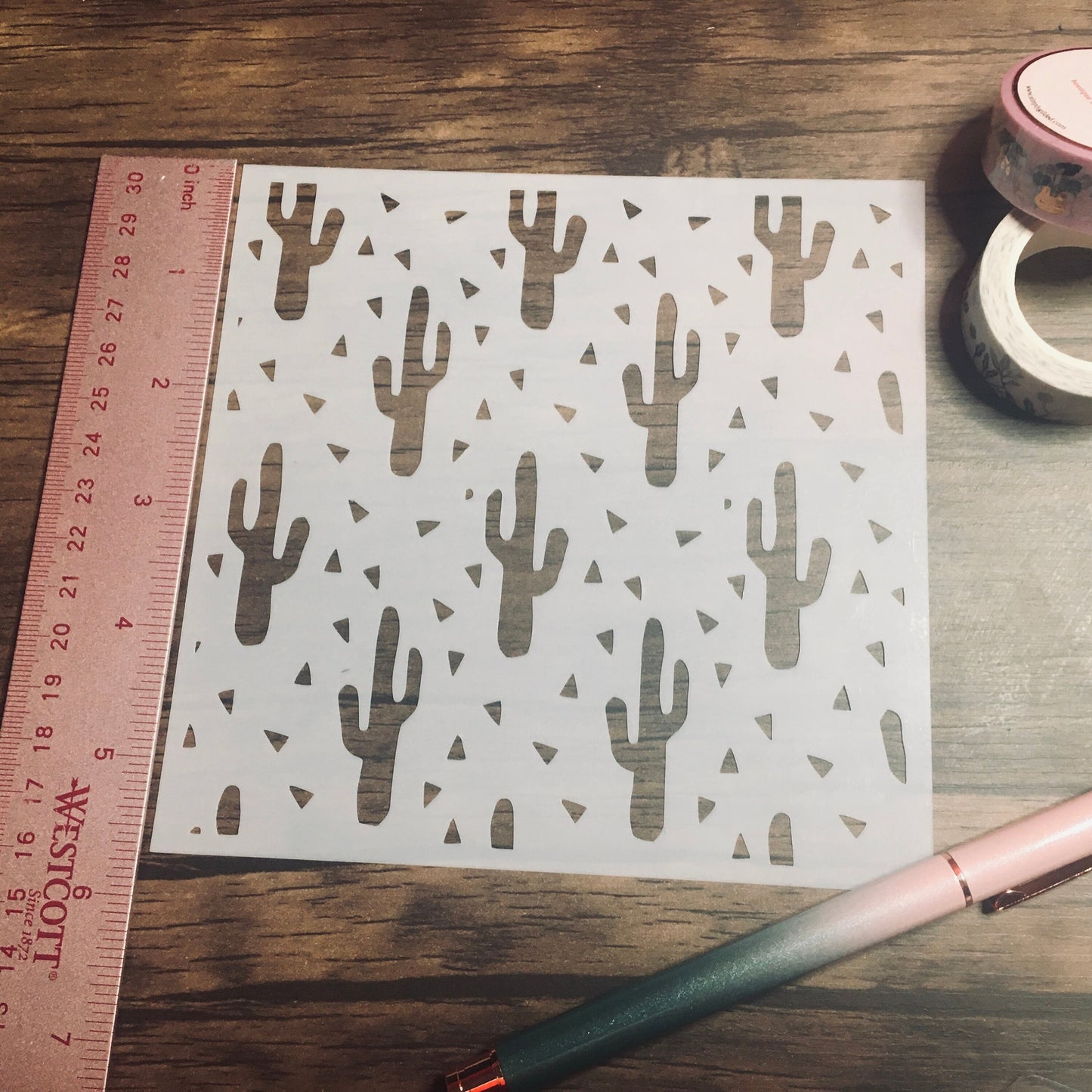 Cactus Pattern Stencil /Inking cover  Planner/Bullet Journal/Art Journal/Inking Stencil