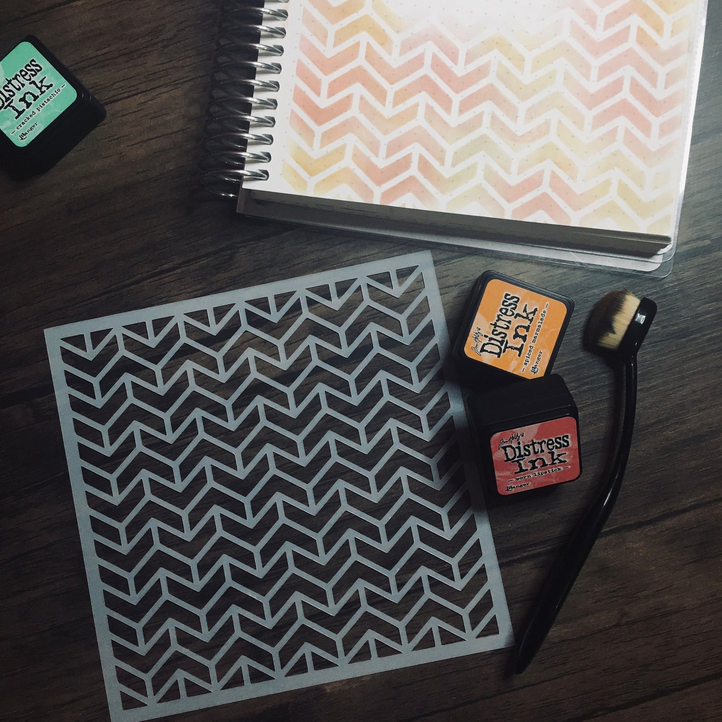 Chevron Pattern Stencil /Inking cover  Planner/Bullet Journal/Art Journal/Inking Stencil