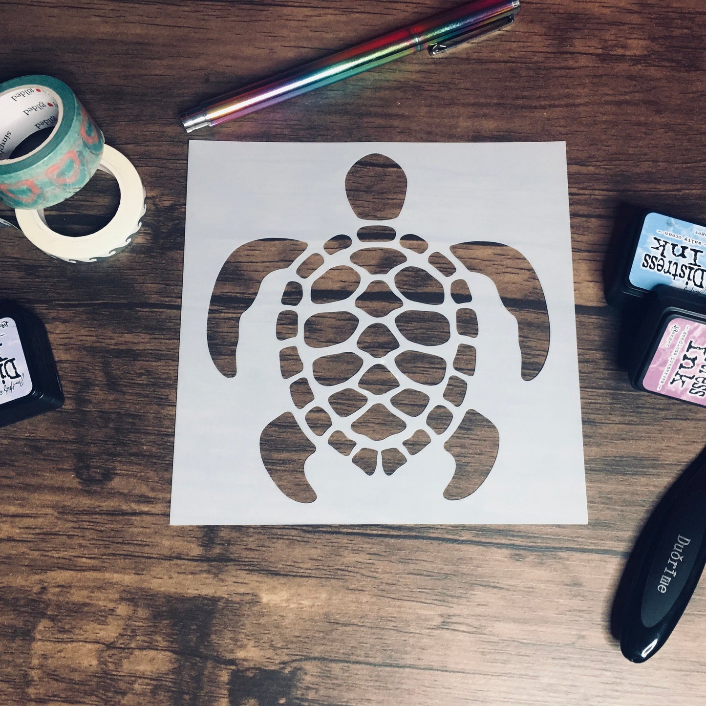 Giant Turtle Stencil /Inking cover  Planner/Bullet Journal/Art Journal/Inking Stencil Ocean