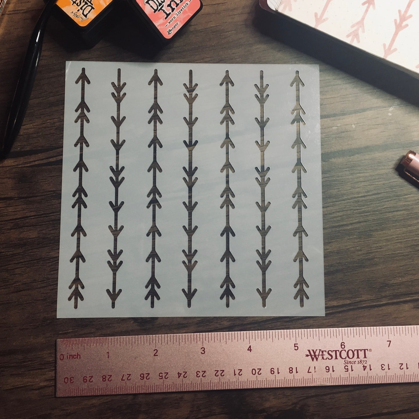 Arrows Pattern linear Stencil /Inking cover  Planner/Bullet Journal/Art Journal/Inking Stencil